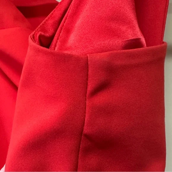 Belle Badgley Mischka Red Pencil Dress Old Money Semi-Formal Tailored, Size 2 - Picture 3 of 10